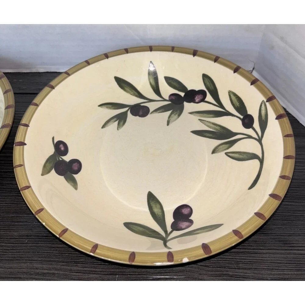 2 piece Williams Sonoma LIGURIA Olive 9 3/8